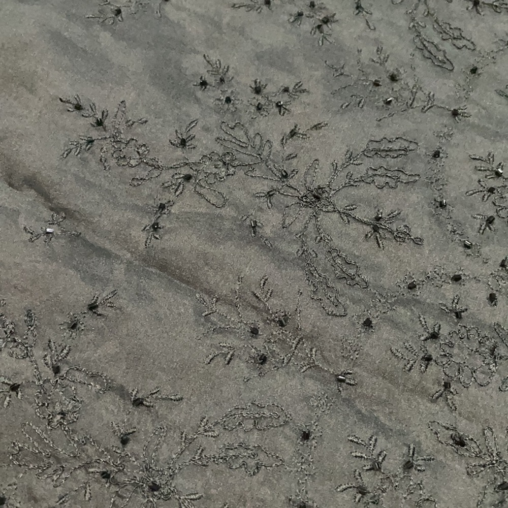 ANN TAYLOR Silk embroidered black midi skirt-2P - Picture 9 of 11